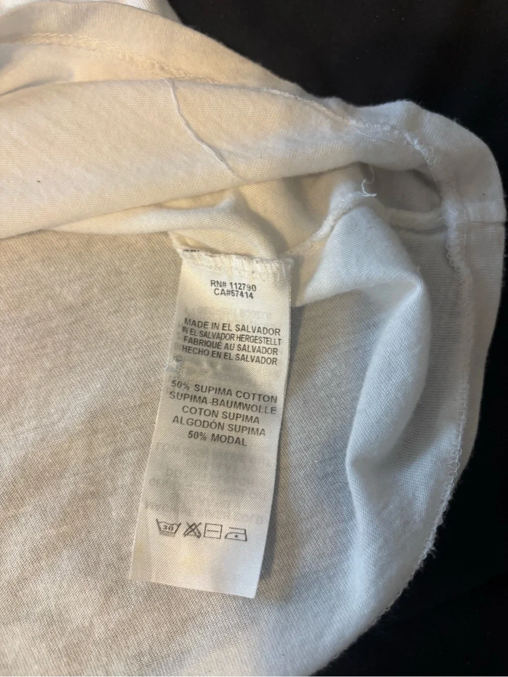 True Religion White Tee with Navy Graphic Logo